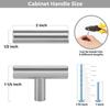 20pcs Stainless Steel 2 Inch Overall Length Dresser Knobs for Cabinets Cupboard Bathroom Kitchen Hardware Single Hole