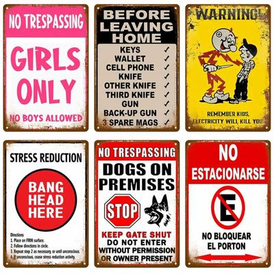 Retro Wall Art Tin Sign Interior Outdoor Aesthetic Room Vintage Home Decor Items Decoration Luxury Metal Sign Poster Plates Bar