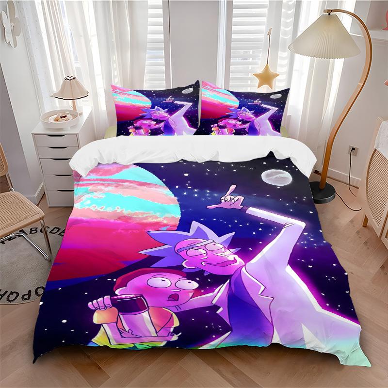 3pcs Rick and Morty Duvet Cover Set, 1 Duvet Cover + 2 Pillowcases (No Insert), High-Definition Print for All Seasons,Durable Yy251103012