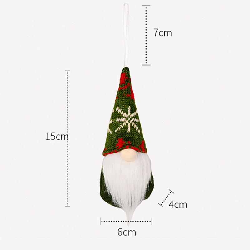 3Pcs Christmas Tree Hanging Gnome Plush Gonk Santa Doll Pendants Xmas Decoration