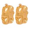 Wrinkle Texture Earrings For Women Needle  Charm Jewelry French Irregular Metal Earrings