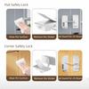 Refrigerator Cabinet Drawer Sliding Door Lock with 3 Combination Child Safety Mechanism No Drill Mounting Required