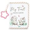 Soft Oxfords Cloth Photo Album For Kids With Watercolor Bunnies Design Safe NonToxic Fabric Baby Memory Book For Family Travel