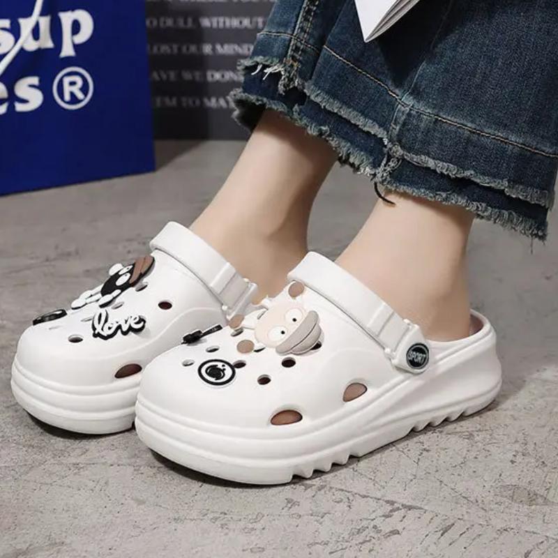 Cartoon Charms Cross Clogs Eva Soft Summer House Slippers Women's Sandals Slipper Man Shoes Kids Indoor Slipper