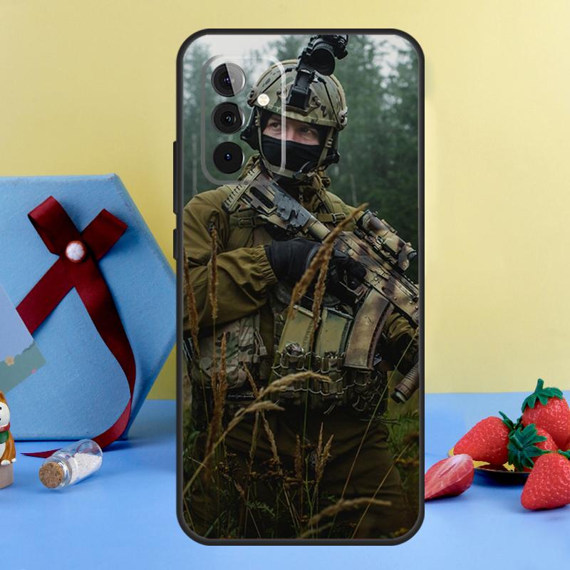 Tactical Swat Gear Pattern Case For Samsung Galaxy A13 A33 A53 A16 A17 A54 A34 A14 A15 A35 A55 A52 A12 A32 A26 A36 A56