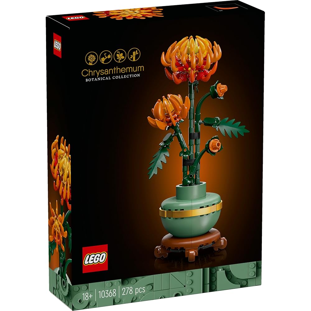 LEGO Botanical Chrysanthemum Building Blocks Decorative Flower Arrangement Home Decor Gift for Men and Women 10368