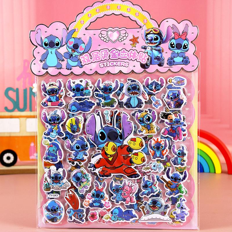 Hot Children's cartoon stickers, Sanlio dress up, double-layer hot stamping, three-dimensional bubble decoration stickers gifts