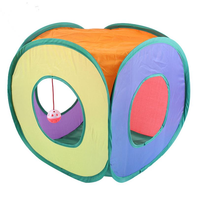 

Игрушки-тоннели для кошек Квадратный кошачий радужный тоннель Складной для домашних питомцев Игра Погоня Аксессуары для кошек Игрушки для питомцев