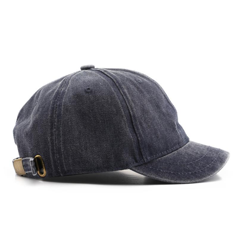 

Men Short Brim Duck Tongue Cap Solid Color Cotton Adjustable Baseball Caps For Women Outdoor Sun Protection Hat 55-59cm темно-синий