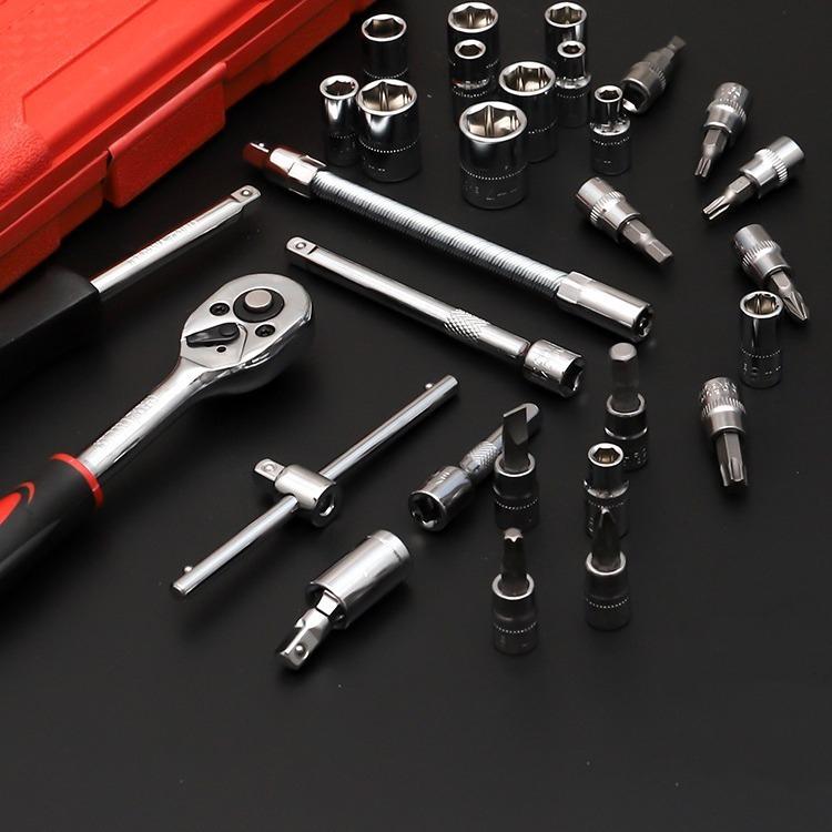 Set of 46pcs Manual Machine Auto Repair Combination Tool Sets Hand Impact Spanner 1/4" Small Socket Wrench Set