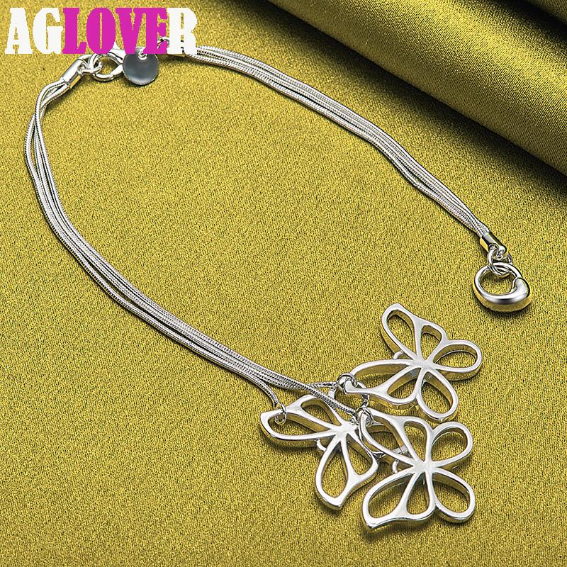 Collier et bracelet papillon en argent sterling 925