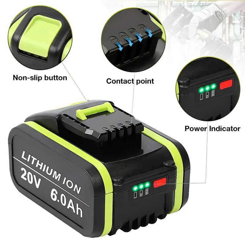 Compatible 20V Lithium Battery for Worx Power Tools (WA3551, WG169, WA3516, WX372)