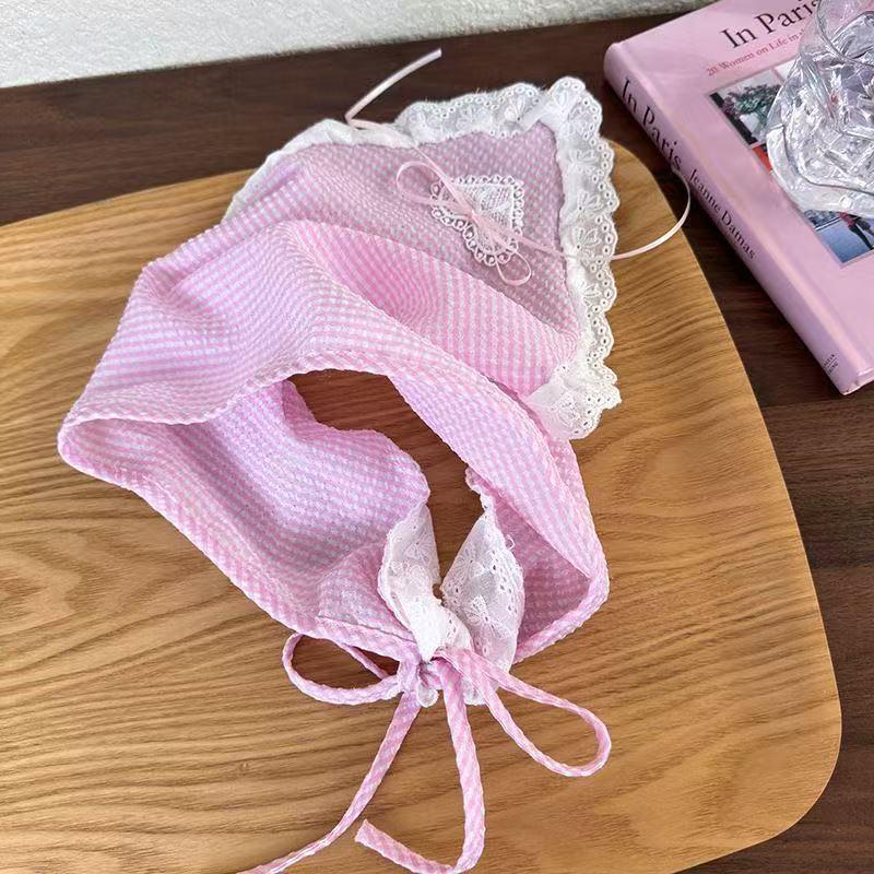 Damen Pastorales Seidenkopftuch Stirnband Haarband: Französischer Küstenstil Strick Dreieckstuch