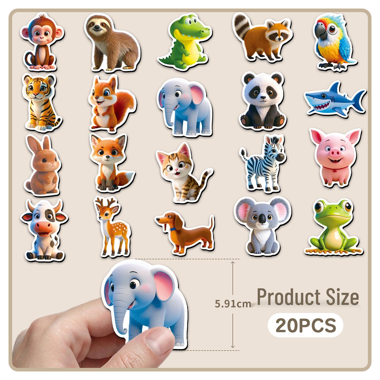 20pcs Original 3D Cute Animal Soft Waterproof Magnetic Refrigerator Stickers