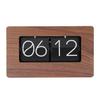 TOPINCN Flip Clock, Retro Desktop Ornament, Flip Clock, 24-Hour Display, Wooden Table Clock