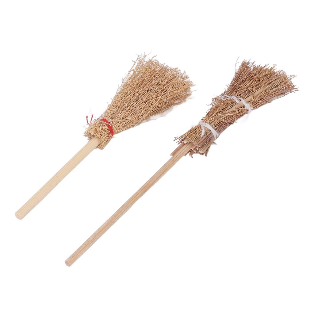 20 ADET Mini Cadı Süpürgesi Bambu 14CM 10CM Cadılar Bayramı Saman El Sanatları Cosplay Okul Partisi için