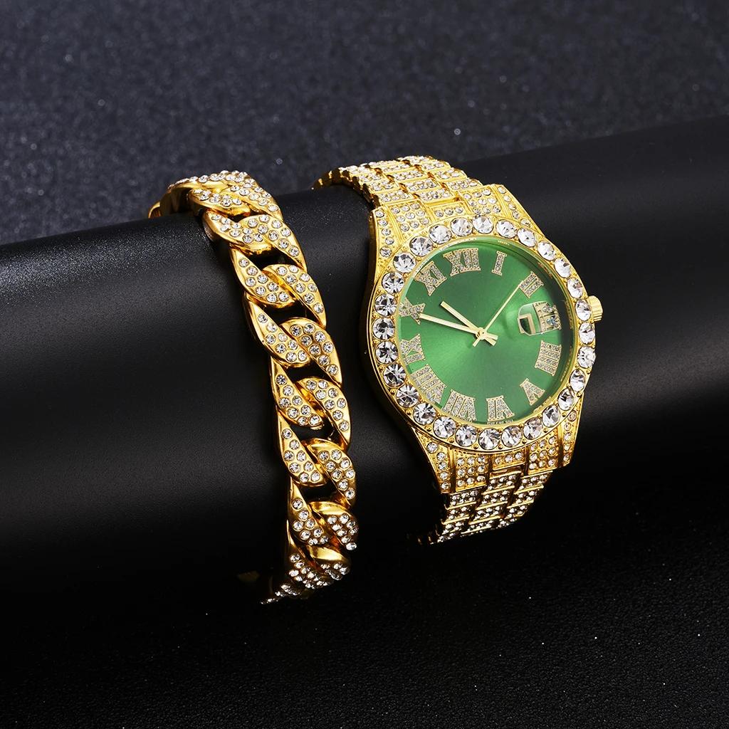 Iced Out Watch Men Luxury Brand Full Diamond Mens Watches AAA CZ Quartz Men's Watch Waterproof Hip Hop Male Clock Gift for Men