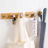 1-3 Hooks Stainless Steel Wooden Self-adhesive Towel Holders Kitchen Bathroom Gadgets High Quality Towel Umbrella Rack Organizer