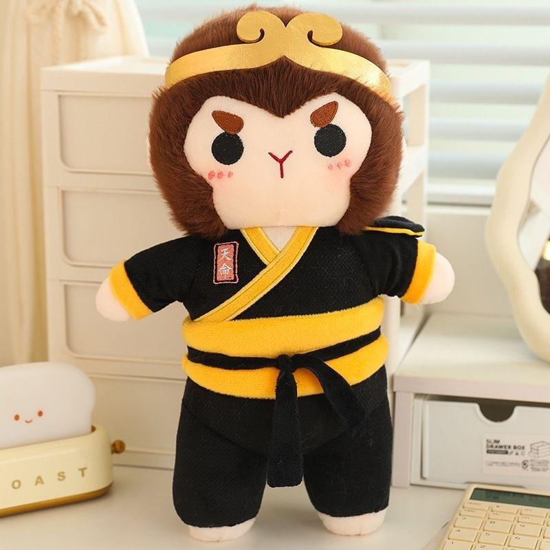 Cute Black Goku Doll Plush Toy Journey to the West Monkey King Doll Children's Pillow Holiday Gift