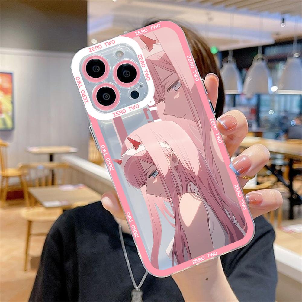 Zero Two Darg In the FranXX Anime Phone Case For iPhone 15 14 13 12 11 Mini Pro Max X XR XSMax 7 8 Plus SE Transparent Cover