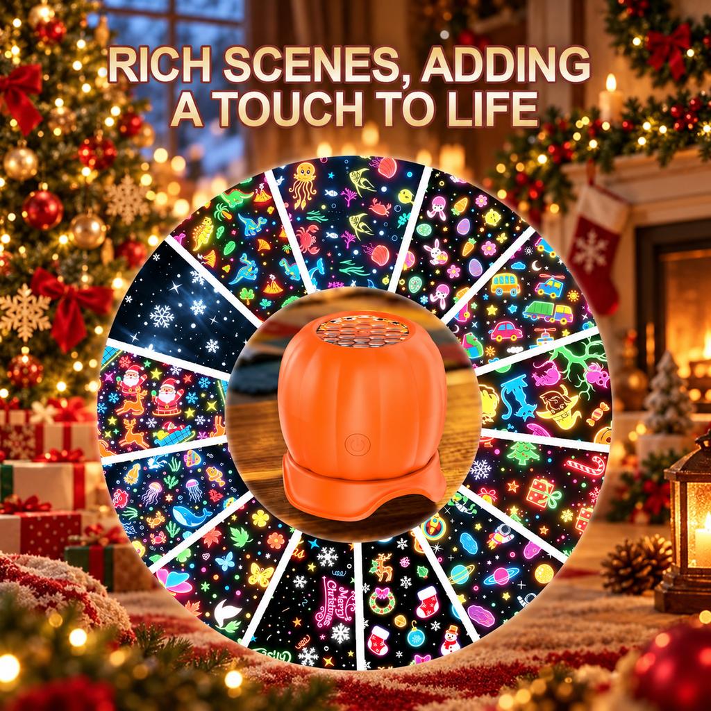 Christmas Projection Night Light for Holiday Home Decor, Bedroom and Living Room Display