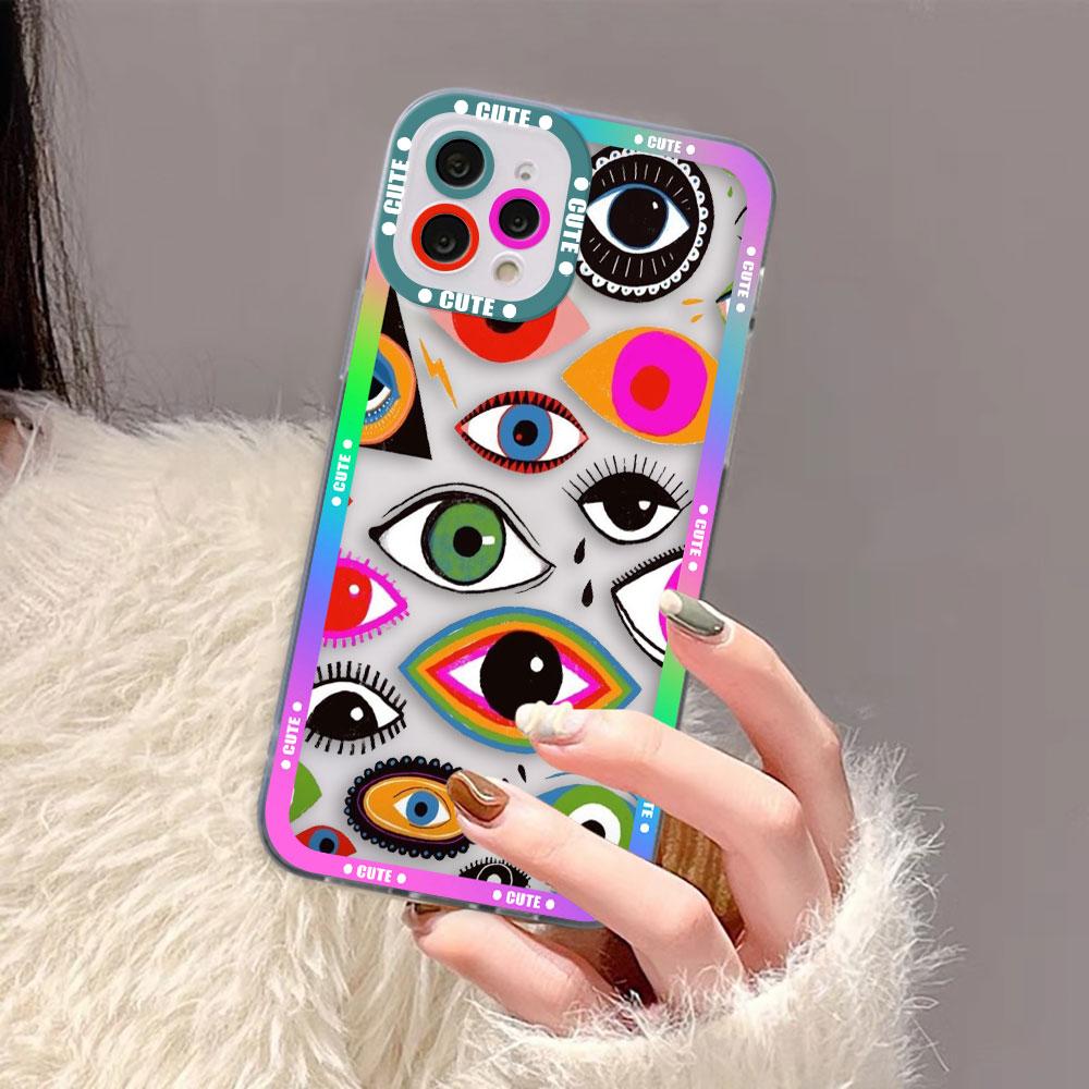 Glücksaugen Blaues Auge Klare Handyhülle Für VIVO S1 V20 V21 V21E V23 V23E V25 V27 V27E V29E V30E V30 V40 V50 V60 Hülle Capa Cover