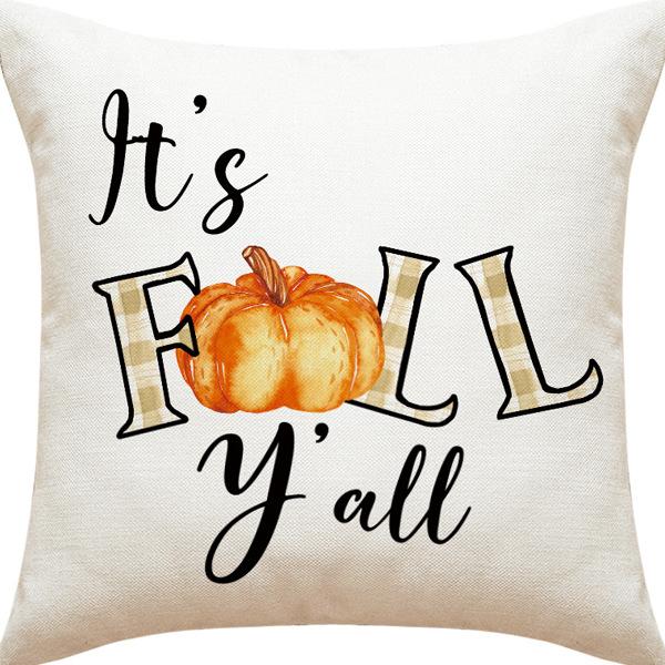 New Thanksgiving Autumn Pillow Letter Pumpkin Maple Leaf Turkey Home Cushion Pillow Cover