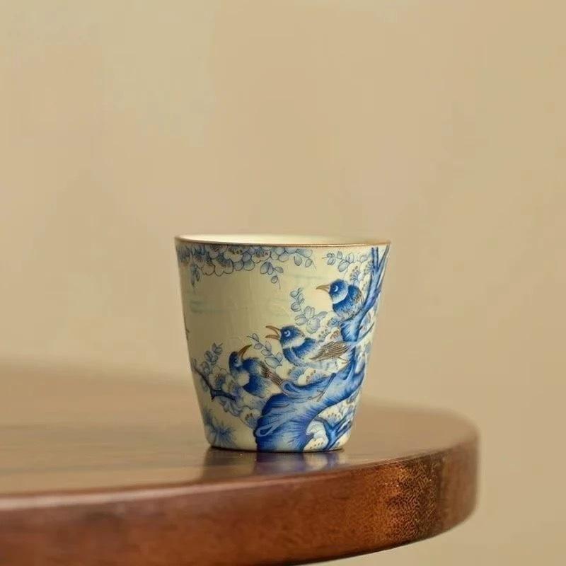 50ml Ru Kiln Ceramic Aroma Tea Cup, Master Guest Drinking Cup for Home Tea Tasting, Personal Traditional Teaware