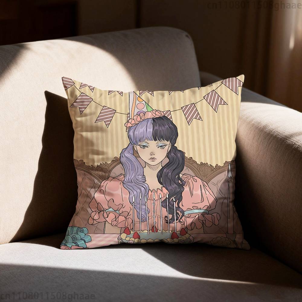 MMelanie Martinez Singer Pillow Case Square DoubleSided Printing Short Plush Sofa Cushion Cover Bedroom Bedside Pillow