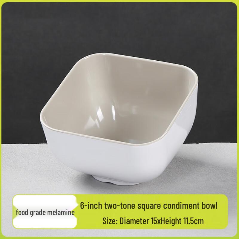Jiubing Melamine Two-Tone Slanted Serving Bowls 6 inches