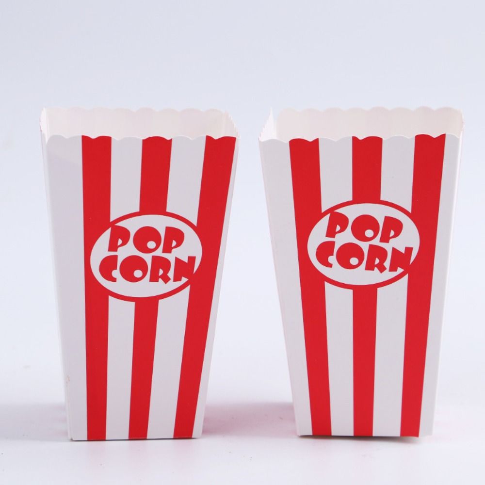 12pcs DIY Gifts Paper Popcorn Striped Bags Folding Snack Containers Popcorn Paper Boxes Carnivals