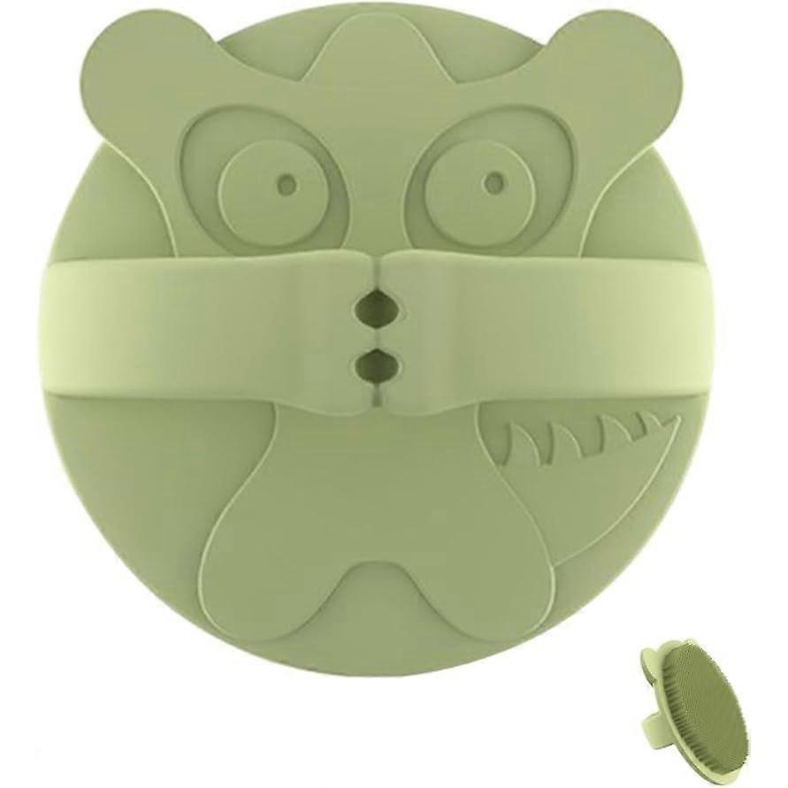 Boy Girl Silicone Scalp Scrubber Body Bath Brush Soft Exfoliating Bathing Tool for Boy Girl and Adults for Massaging and Skin Cleansing Matcha