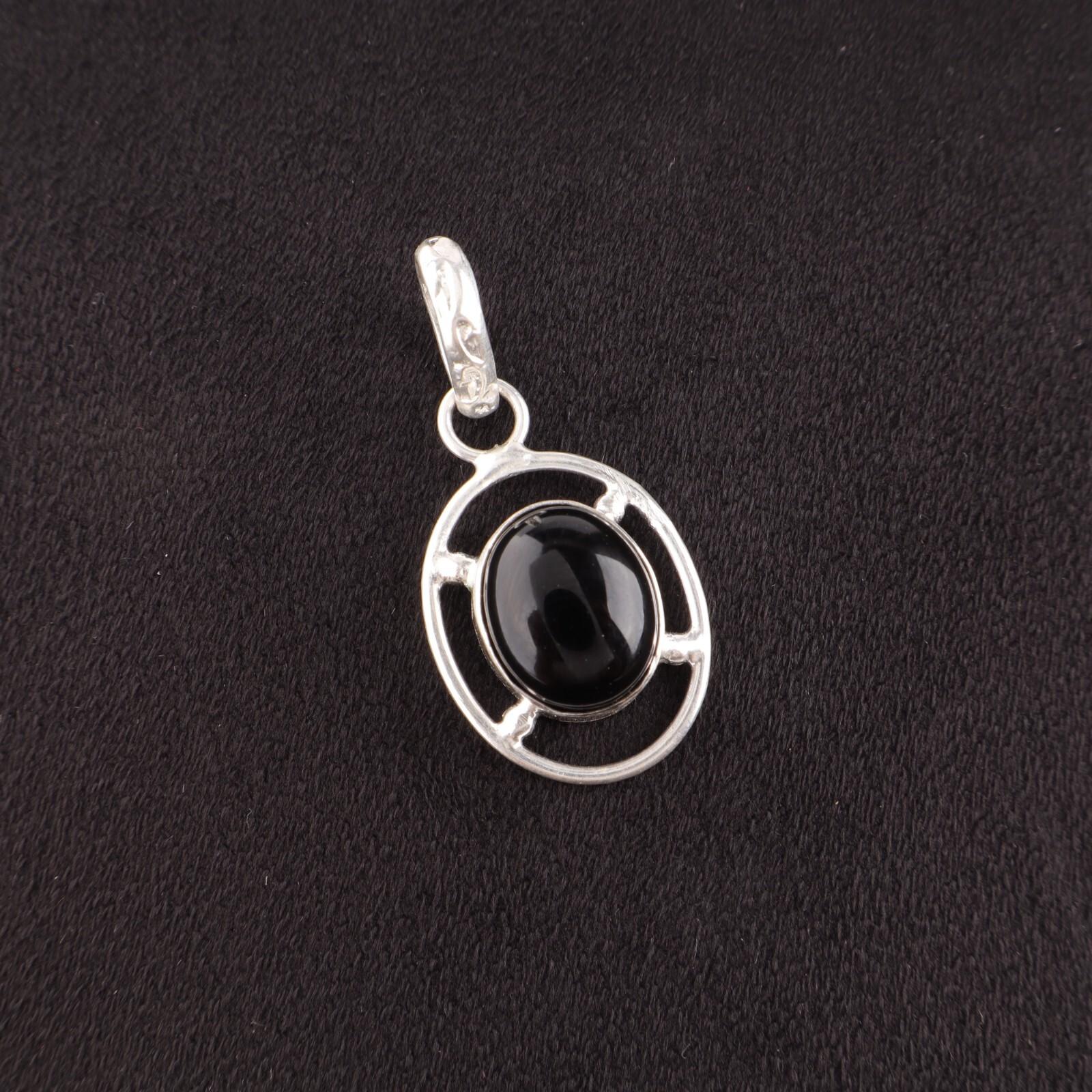 

Натуральный камень Черный Турмалин 925 стерлинговое серебро Ювелирное изделие Ручная работа Подвеска PP-6-25