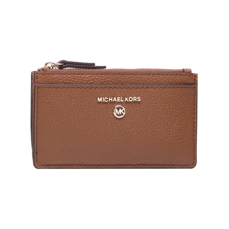 MICHAEL KORS Simple solid color leather wallet women s brown коричневый