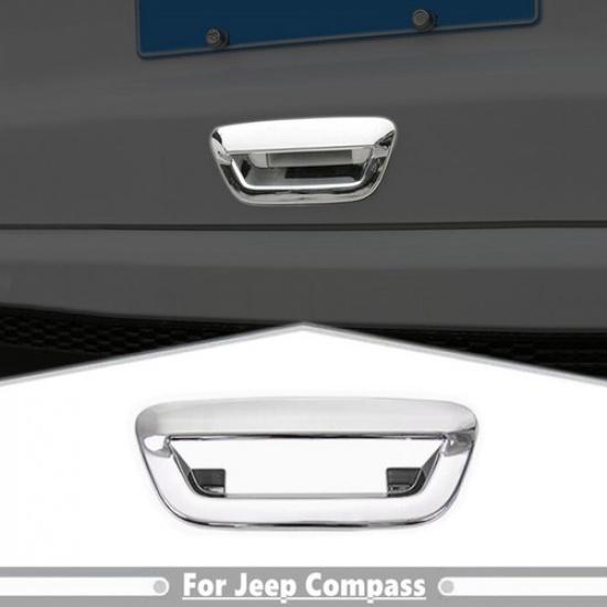 For 2017-2025 Jeep Compass ABS Chrome Rear Door Tailgate Handle Cover Trim Bezel