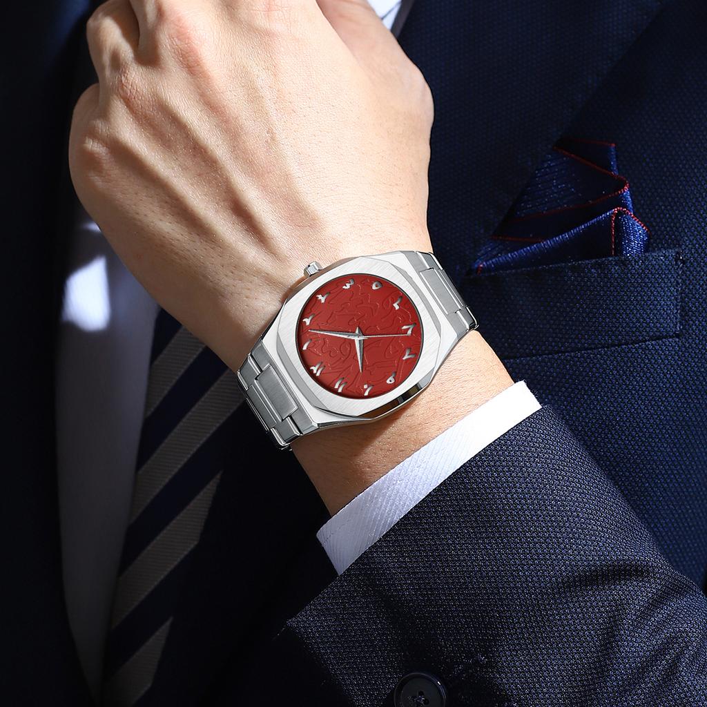 Modern Minimalist Personality Creative All Black Men Watch Arabic Digital Sports Leisure Alloy Men's Watch Unique Design Watch
