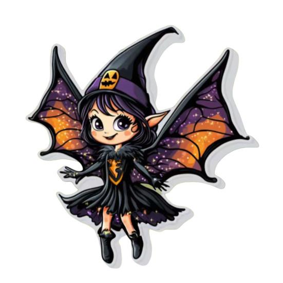 Halloween Car Rearview Mirror Charm Cartoon Bat/Cat/Ghost/Witch Acrylic Pendant 2D Flat Auto Interior Accessories for Cat Backpack Phone