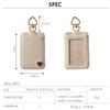 Porte-cartes Leathertone pour femme en cuir véritable avec breloque cœur, peut contenir 2 cartes IC, et présente un joli design en pierre naturelle. Une pièce d'identité élégante et chic