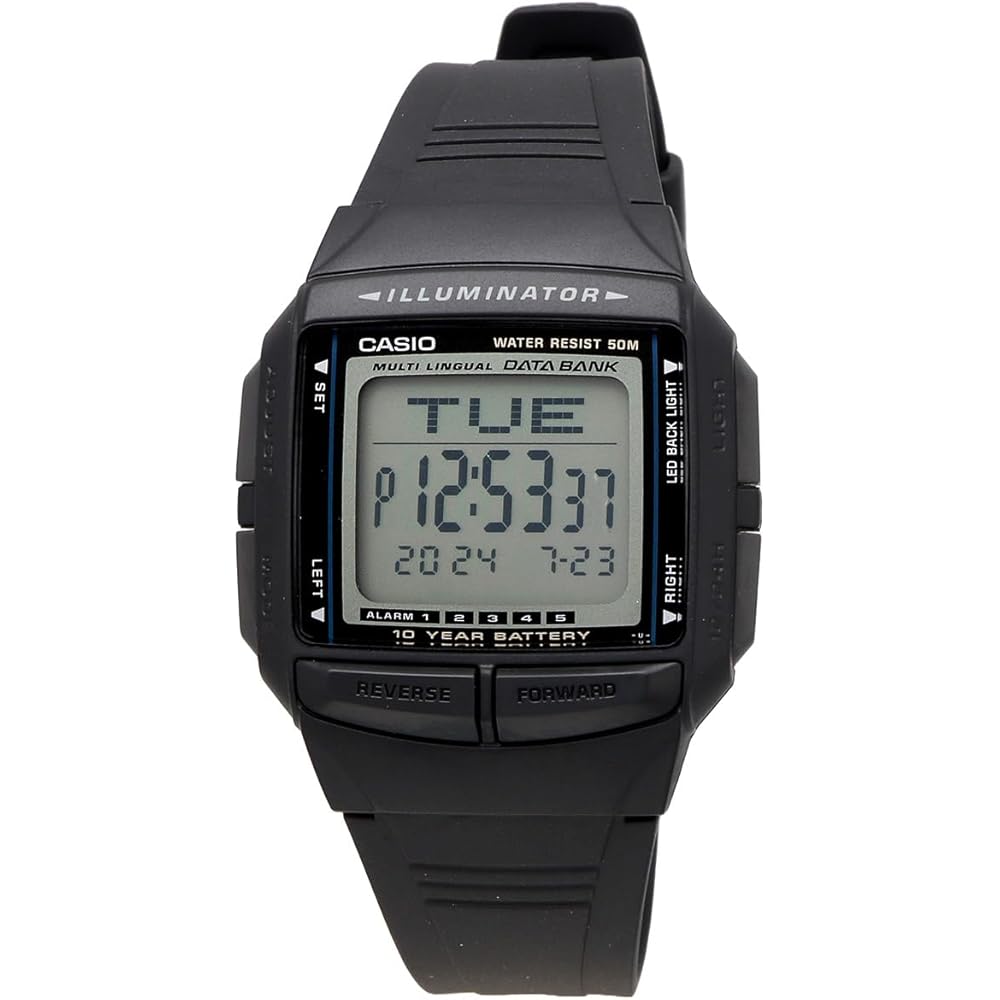 Casio Data Bank Telememo 30 Digital Watch DB-36-1AV Men's Black Overseas Model