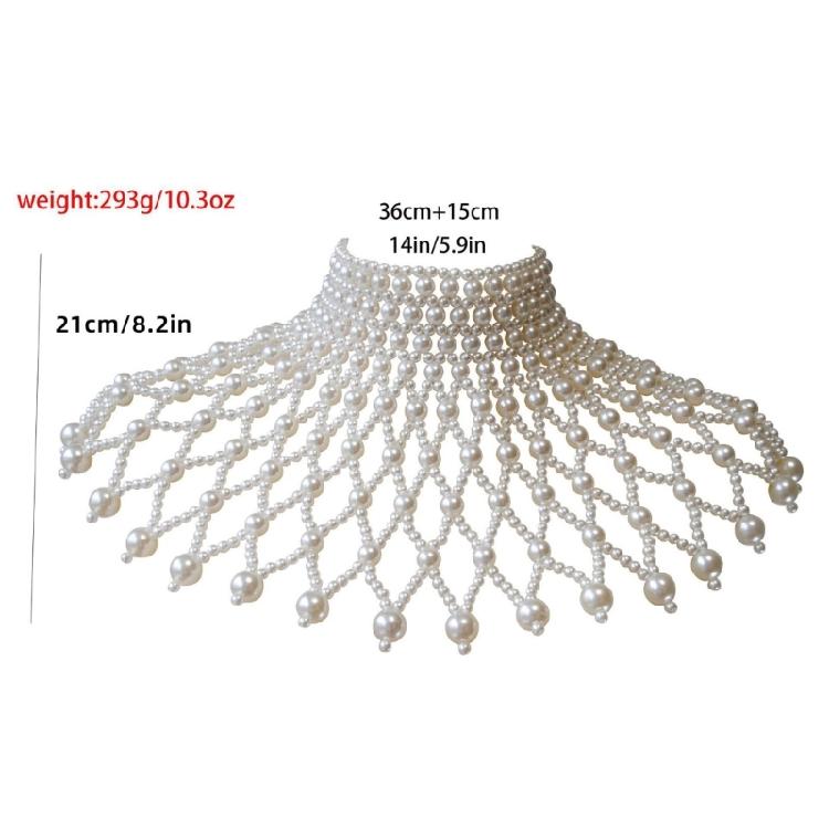 Elegant Faux Pearls Shoulder Necklace For Women Perfect For Pageants Proms Party Wedding Photo Props