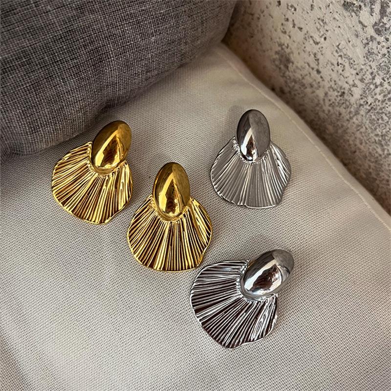 Exquisite Irregular Leaves Texture Flowers Dangle Earring for Earring Luxury Creative Polygonal Geometric Jewelry Girl Gift