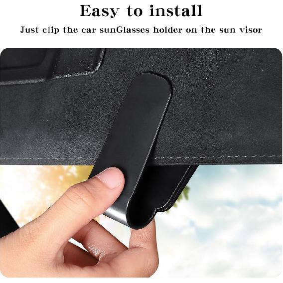 2 Pack 2 in 1 Sunglass Holder for Car Visor Clip Eyeglass Ticket Card Clip on Sunglasses Mount Interior ide Car Sun Visor auto Trucks Van SUV