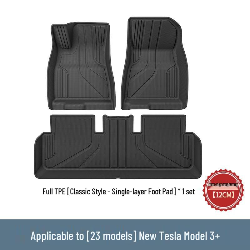 Eco-Friendly TPE Floor Mats for 2023 Tesla Model 3 - All-Weather Piano Style