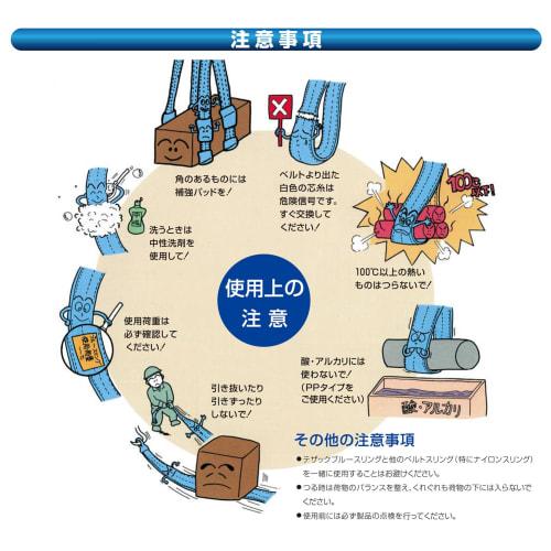 Tesac Blue Sling, JIS Grade 4, Eye-Eyed on Both Ends, 35mm Wide x 4.5m Long