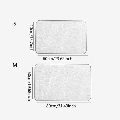 1pc- Cobblestone Embossed Solid Color Door Mat Toilet Bathroom Absorbent Floor Mat Carpet