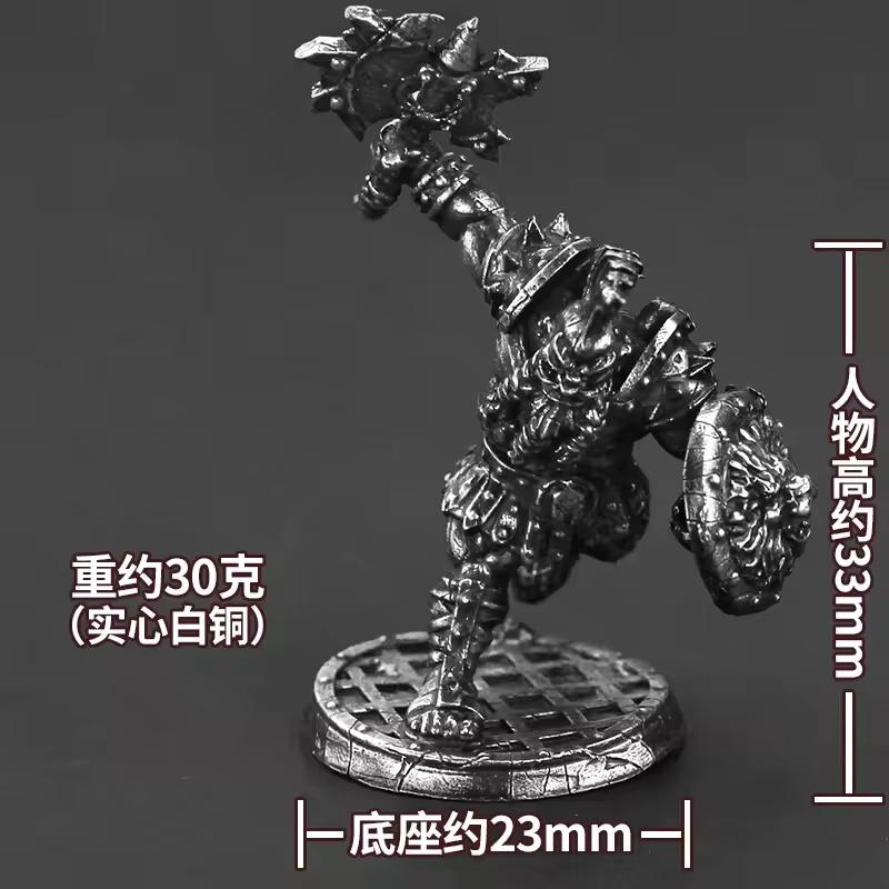 Mythic Dwarf Warrior Metal Action Figures - Cupronickel Model for Board Game & Desktop Decor, Ideal Birthday Gift for Boys