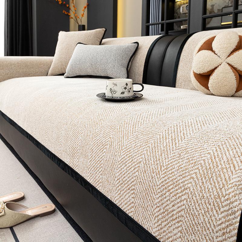 Sofa Cushion Minimalist Style High-end Chenille 2025 New Leather Sofa Seat Cushion Living Room Non-slip Four-season Universal Cushion