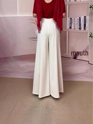 2025 Women's High Waist Black Wide Leg Pants - Autumn/Winter Flare Culottes