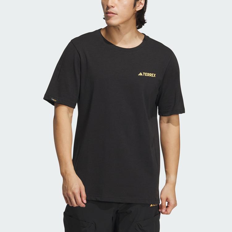 Adidas Campyx Short Sleeve Tee Solid Logo Outdoor Sports T-Shirt Men Tops Black IC1961