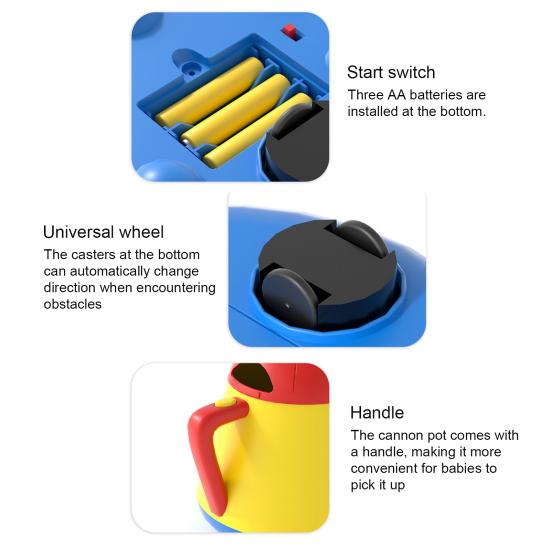 Kids Vacuum Cleaner Toy Set with Push Walker Bell Ball Spade 360 Degrees Rotating Tackle Throwing Game Skill Development Hand-Eye Coordination